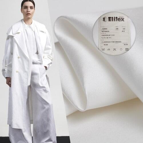 Red Raspberry Italy 30momme White Silk Blends Fabrics Gamrnet Materials Women Windcoat Sewing Cloth Tailor Textile Freeshipping