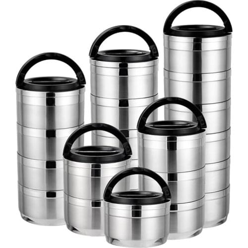 1 2 3 4 5 Layer Double Wall Stainless Steel Lunch Box For Kids Adult Camping Food Container Large Leakproof Thermal Bento Box