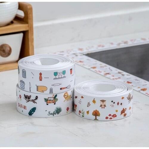 Multi-color Kitchen Sink Waterproof Sticker Bathroom Shower Sink Bath Sealing Strip Tape Color PVC Self Adhesive Wall Sticker