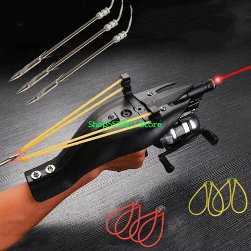 Powerful Multifunctional Hunting Slingshot Rifle With Arrows Professional Laser Fishing Slingshot For Adults Crossbow Shooting