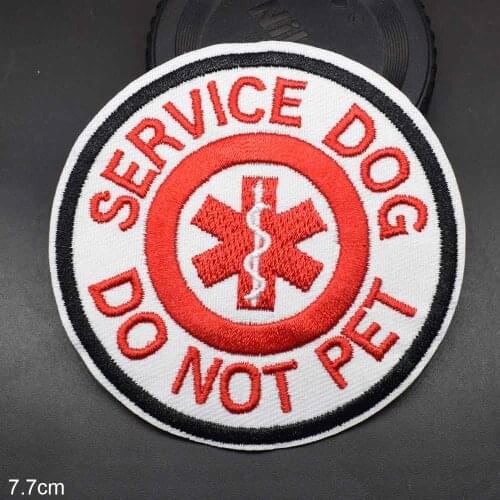 Stop No DO NOT PET Me Dog Iron On Embroidered Clothes Patches For Girl Woman Clothing Stickers Garment Wholesale