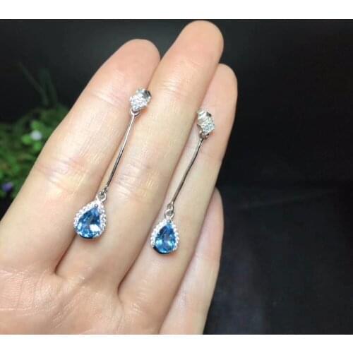 Natural topaz ear line, 925 silver, popular design, leading the world popular style, natural color treasure store