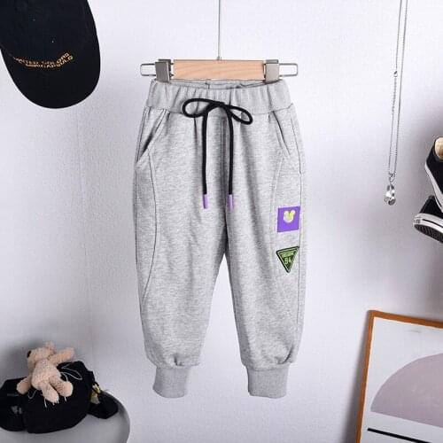 New Kids Sport Pants Loosen Style Spring Autumn Cotton Full Lenth Trousers For Baby Girls Boys Solid Active Pants 2-7T Trousers