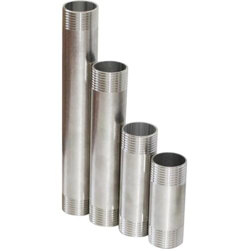 3/4" Double Male Thread Connector Pipe 304 Stainless Steel Water Pipe Adapter Shower Rod Extension Tube 8/10/15/20cm Optional