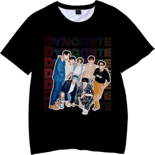 Popular Female Harajuku Streetwear Kids 3D Tee Shirt Femme Korean K POP KPop Dynamite T Shirt Men/women K-pop Tshirt Cool tops