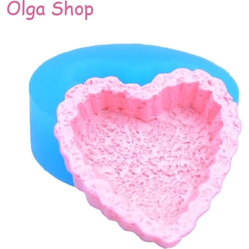 QYL180 30.8mm 3D Heart Cupcake Tart Silicone Mold - Cake Base Bottom Mold Resin Jewelry Pendant Sugarcraft Chocolate Candy