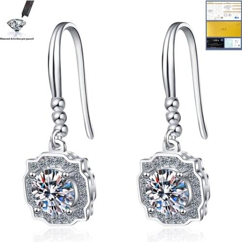 100% Moissanite Gemstone Stud Earrings for Women Solid 925 Sterling Silver D color Solitaire Fine Jewelry New Arrival