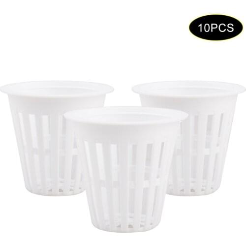 10 Pcs Mesh Pot Soilless Cultivation Vegetable Seedling Basket Plastic Net Cups