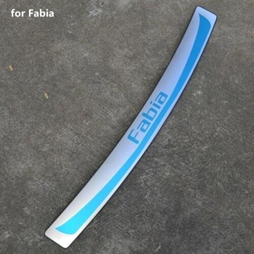 Car Styling Stainless Steel Rear Bumper Protector Sill Trunk Tread Plate Trim For Skoda Fabia 2008-2014