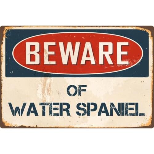 StickerPirate Beware of Water Spaniel 8 x 12 Vintage Aluminum Retro Metal Sign VS432