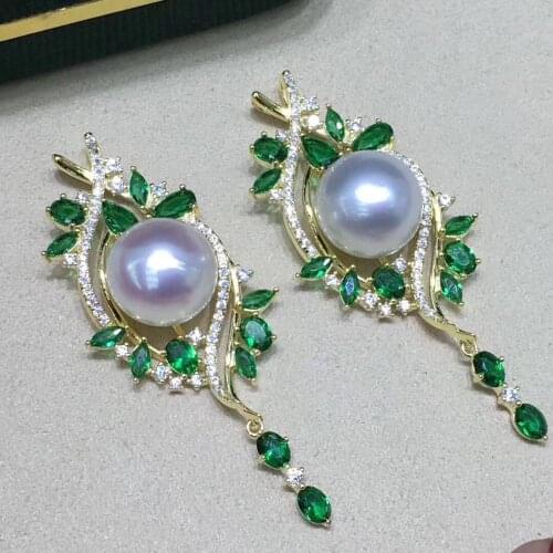 Wedding Bridal Female 925 Sterling Silver Pendant Mountings Findings Settings Jewelry Parts Fittings for Pearls Beads