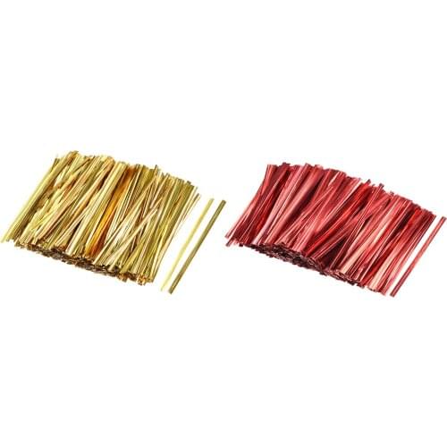 Uxcell 800pcs 100mm/4 inch 800mm/3" Metallic Twist Ties Gold Blue Silver Purple Green Red for Bags for the upcoming holiday
