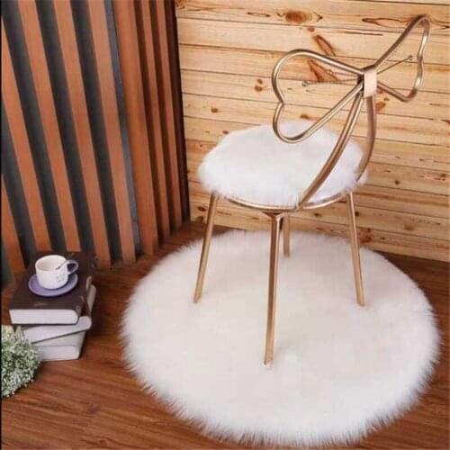 Shaggy Carpet Wool Faux Fluffy Mats Artificial Sheepskin Mat Round Heart Rugs NO Lint Carpet For Living Room