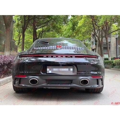 2020 Z-ART for 911 carbon fiber rear diffuser for 992 dry carbon fiber rear lip for 911 carbon fiber rear low spoiler