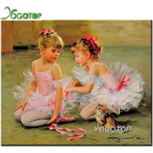 Lady Diamond Embroidery sale Ballet sisters DIY Diamond Painting girl Square round Drill Home Decor Rhinestone Portrait YY1304