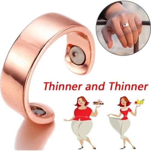 Womens Rose Gold Black Magnetic Health Ring Prevent Snoring Keep Slim Fitness Weight Loss Slimming Magnetic Ring for Men