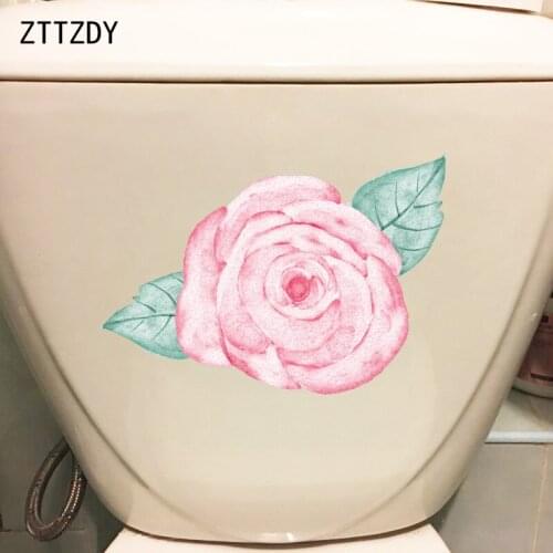 ZTTZDY 20.4*14.2CM Watercolor Red Rose Girl Bedroom Wall Stickers Toilet Decal Home Decoration T2-0221