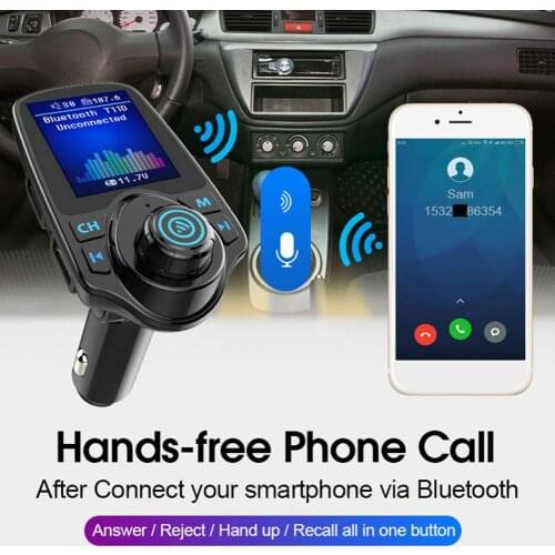 1.8 Inch MP3 Music Player Hands-free Call FM Transmitter Car Fast Charger Voice Navigation Universal Car Accessories Interior