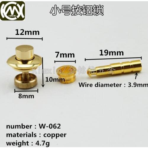 10pc/lot In stock Copper material dark lock button lock Wooden box hardware accessories Box Lock watch box stretch lock W-062