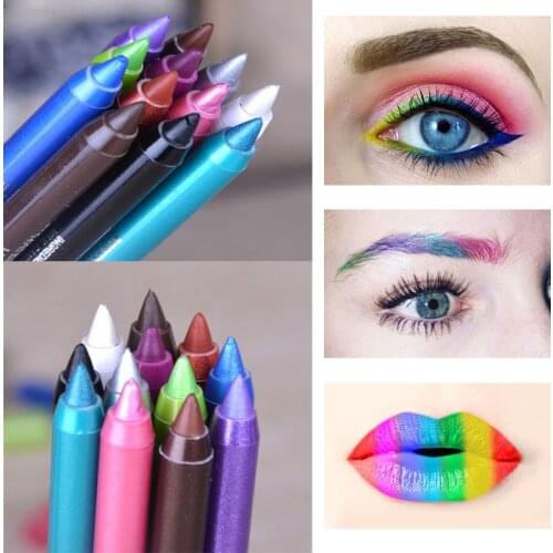Davis 12 Colors Shimmer Eyeliner Outfit Waterproof Lasting Sexy Makeup Eye liner Set Make up Pencil Eye Tatoo Cosmetic Tools