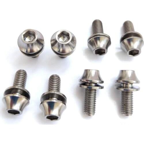 2pcs M5*12mm Titanium alloy screw Allen tapered head bolt hex socket bottle cage screws bolts multicolor