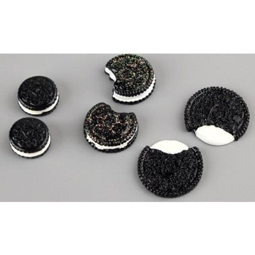 Biscuits diy resin accessories cabochon mobile phone shell decor food play accessories cabochon patch sticker 10pcs/lot