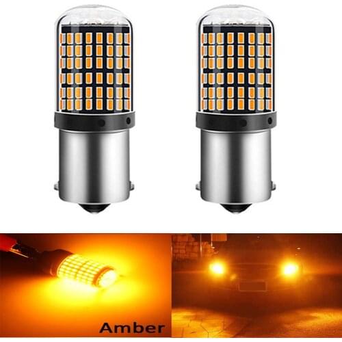 BAU15S Amber 144smd LED Turn Signal Indicator Light Bulb Globes For Truck Bus