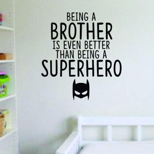 Brother Superhero Vinyl Wall Decal Stickers Decorative Pattern Home Decor Kids Nursery Art Mural Wallpaper