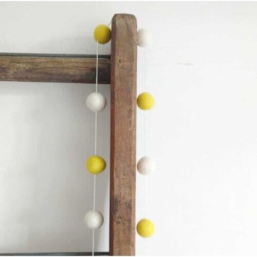 Home Decor Hanging Nursery Balls Pom Garland Nordic Felt String Handmade For Childrens Room Wall Ornament Decorative Gifts