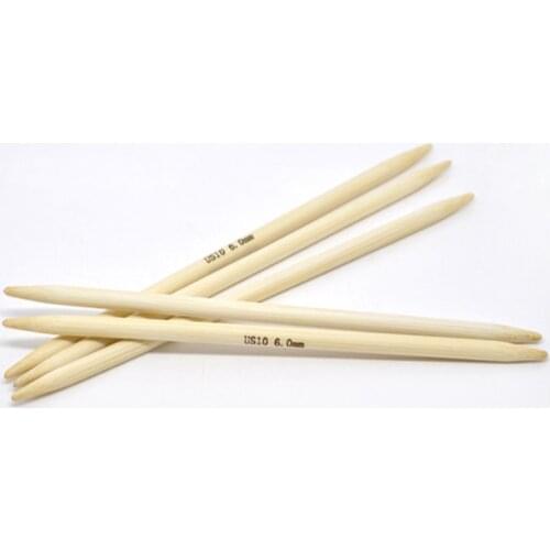 DoreenBeads 20cm Bamboo Hand Sewing DP Knitting Needle Crochet Hook DIY Crafts Home Supplies ( US Size 10/6.0mm ) 5 PCs/Set