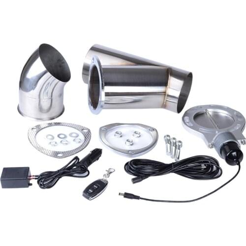 ESPEEDER 4.0" Stainless Steel Y Pipe Exhaust Cutout Car Muffler Exhaust Catback Downpipe Exhaust Cut Out With Remote Switch