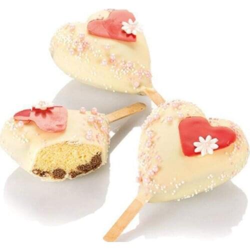 Heart Shaped Ice Popsicle Mold with 12pcs Sticks Silicone Ice Cream Mold Ice Lolly Form Maker Bar Decorating Tool