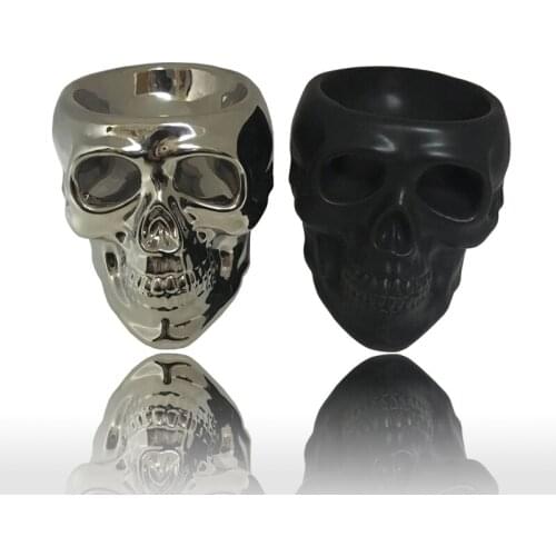 Ceramic Skeleton Skull Silver/black Home Candle Holder Ornaments Creative Gift