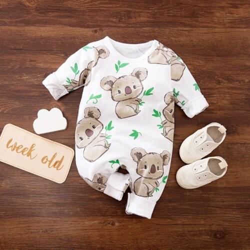 Koala Newborn Baby Boy Girl Clothes 100% Cotton Romper Costume Pajama Kids Long Sleeve Jumpsuits Children Overalls Things Onesie