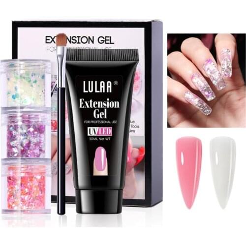 LULAA Crystal Extension Gel Glitter Sequin Nail Pen Paper Holder Solid Phototherapy Glue Model Nail Glue Manicure Nail Art TSLM2