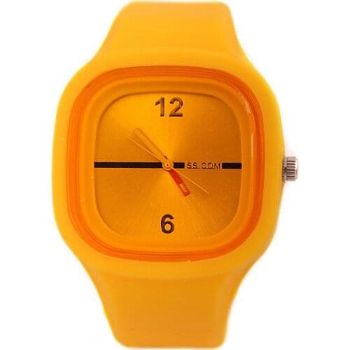 Men Women Watch Square Dial Silicone Band Clock Alloy Jelly Color Accurate Quartz Wristwatch Fashion Watches for Office Ladies