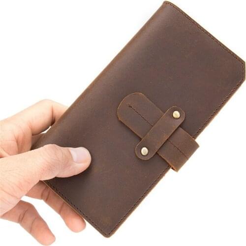 Man Long Wallet Cowhide Men Clutch Wallets Genuine Leather Long Purses Business Large Capacity Wallet Phone Bag For Male
