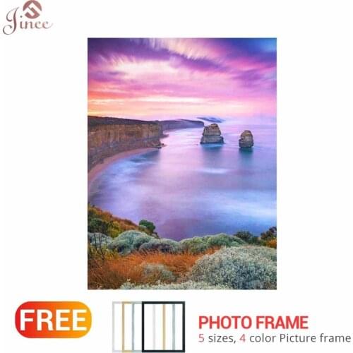 Full Drill Square Seaside Landscape Diamond Painting Kit - DIY Cross Stitch Rhinestone Mosaic Wall Decor Holiday Gift