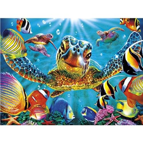 Cartoon Sea turtle 5D diy Diamond Painting Animal Home Decoration Full Drill Square diamond Embroidery Beaded Picture Kit