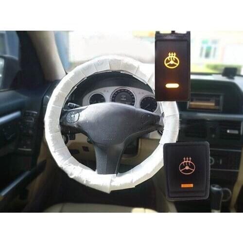 12V Auto Car heater Electric Steering Wheel alloy fiber pad Covers Winter Steering Covers w heated swtich special for Toyota