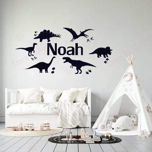 Dinosaur Name Wall Decals Dinosaur Stickers Nursery Kids Dinosaur Wall Stickers Boys Room Wall Decor Dinosaur Vinyl Decals Z668