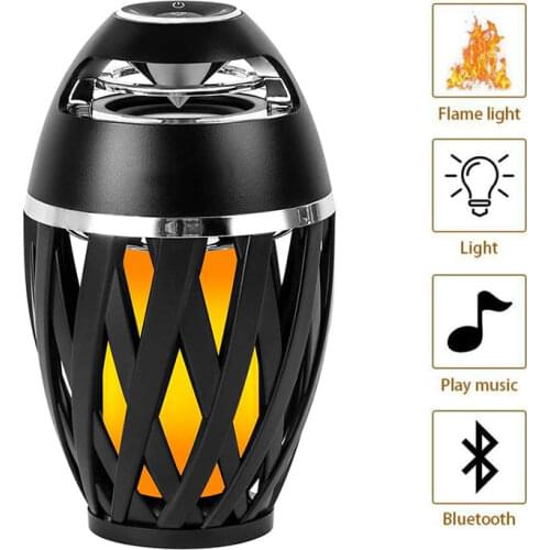 Led Flame Table lamp,Torch Atmosphere Bluetooth Speakers&Outdoor Portable Wireless Stereo Speaker with HD Audio and Bass 2000mAh