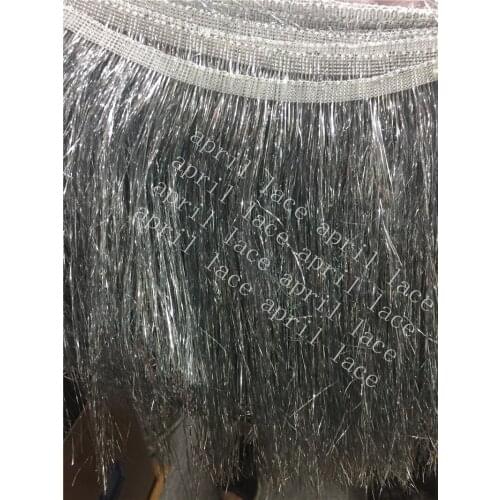 Nn001# 30yards /bag 20cm width silver rayon fringe tassel for curtain /garment/decorative/home /dress decoration