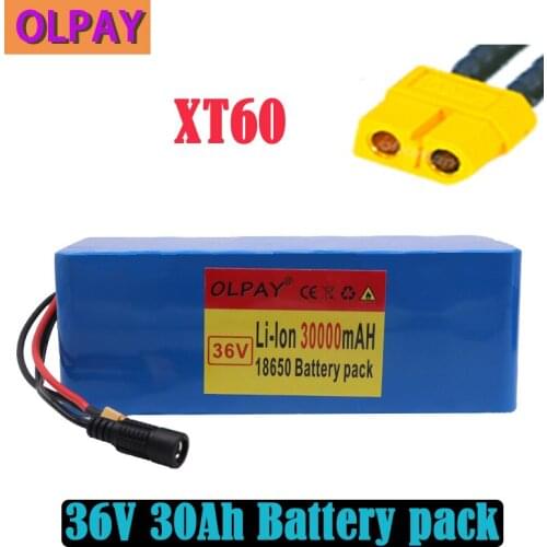 New 36V 10S4P 30Ah 500W high capacity 42V 18650 lithium battery pack 30000mAh electric bicycle scooter with BMS XT60 Plug