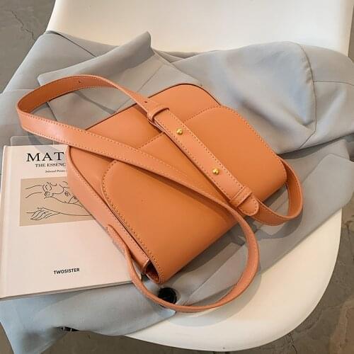 Solid Color Small PU Leather Flap Crossbody Bags for Women 2021 Summer Brand Luxury Fashion Travel Shoulder Handbags and Purses