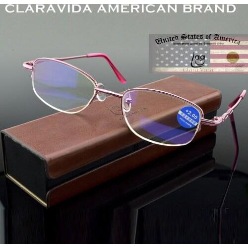 Titanium Alloy Frame Fashion Pink Ladies Women Portable Reading Glasses +0.75 +1.00 +1.25 +1.5 +1.75 +2.00 +2.25 +2.5 +2.75 To+4
