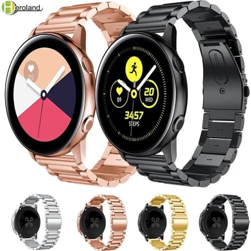 Gear S3 Frontier watch strap For Samsung Galaxy Watch active 46mm 42mm 22mm 20mm Watch Band Stainless Steel amazfit bip straps