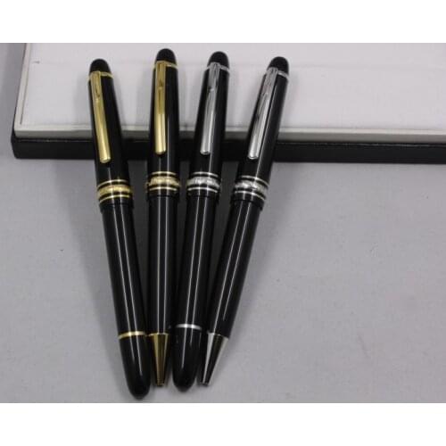 Luxury Pen Black Resin Gold and Silver Ballpoint Pen145 Roller Ball Signature Fountain Pen Office Supplies Gift