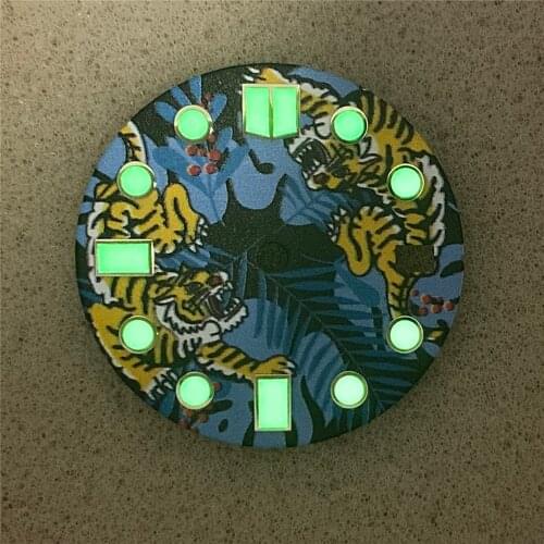 Replacement 28.5MM C3 Luminous Watch Dial Unmarked Dial for NH35A/4R36A Watch Movement Modification Accessories