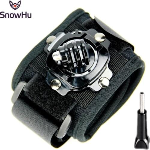 SnowHu for Gopro accessorie 360-degree Rotation Wrist Mount Hand Strap for xiaomi yi 4k camera gopro hero 9 8 7 6 5 sjcam GP128